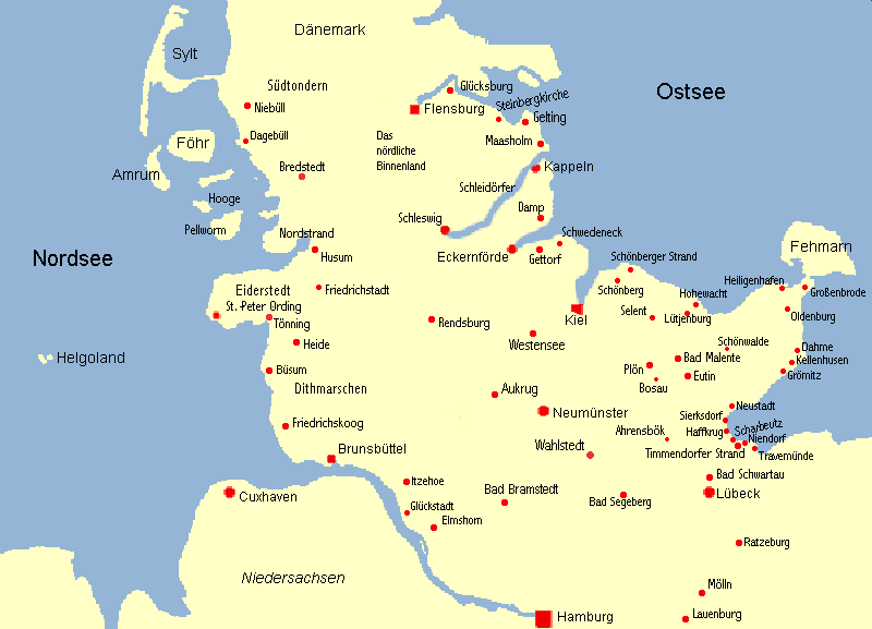 Kartenansicht Schleswig- Holstein